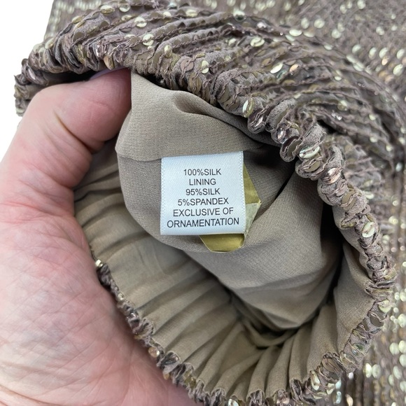 St. John Couture Pants Silk 6 Taupe - Picture 11 of 12